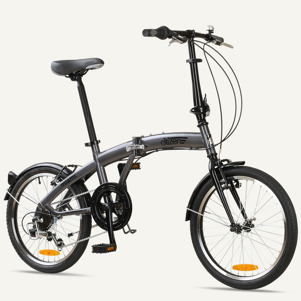 MIAMI Citizen Bike 20" 6-speed Folding Bike with Steel Frame